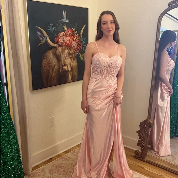 Sherri Hill Pink Prom Dress - Picture 1 of 4